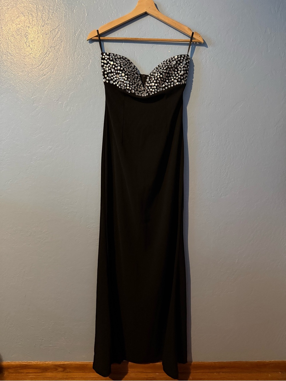 ROMYDA KETH ATELIER360 Black Strapless Evening Gown Crystal-Embellished Bodice
